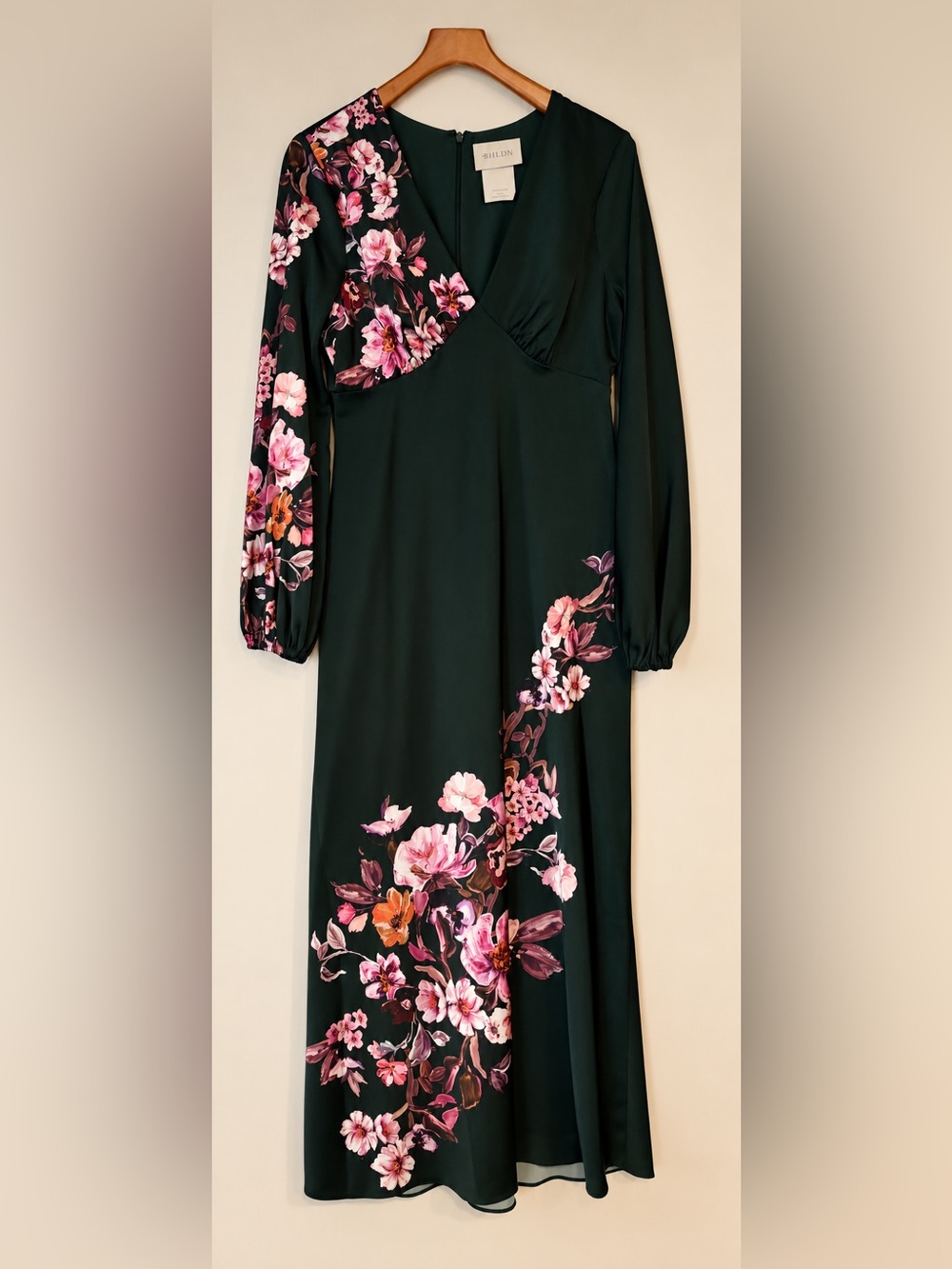 BHLDN by Anthropologie Hunter Green Floral Maxi Dress – Size 10